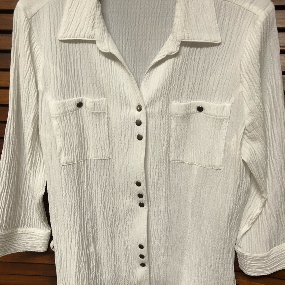 Christopher and Banks Crinkle Camp Shirt - Picture 2 of 7